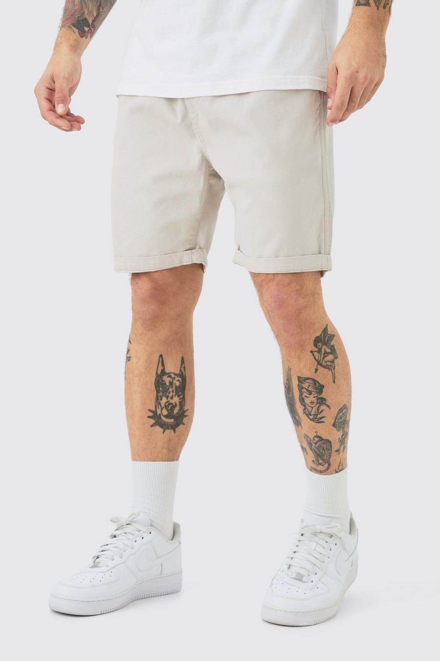 Slim-Fit Bermuda-Shorts mit elastischem Bund, Light stone