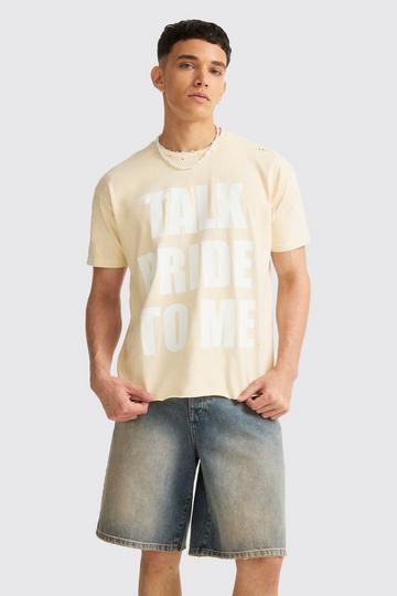 Versleten Boxy Talk Pride To Me T-Shirt orange