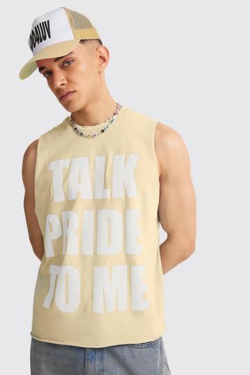 Orange Boxy Talk Pride To Me Distressed Tank