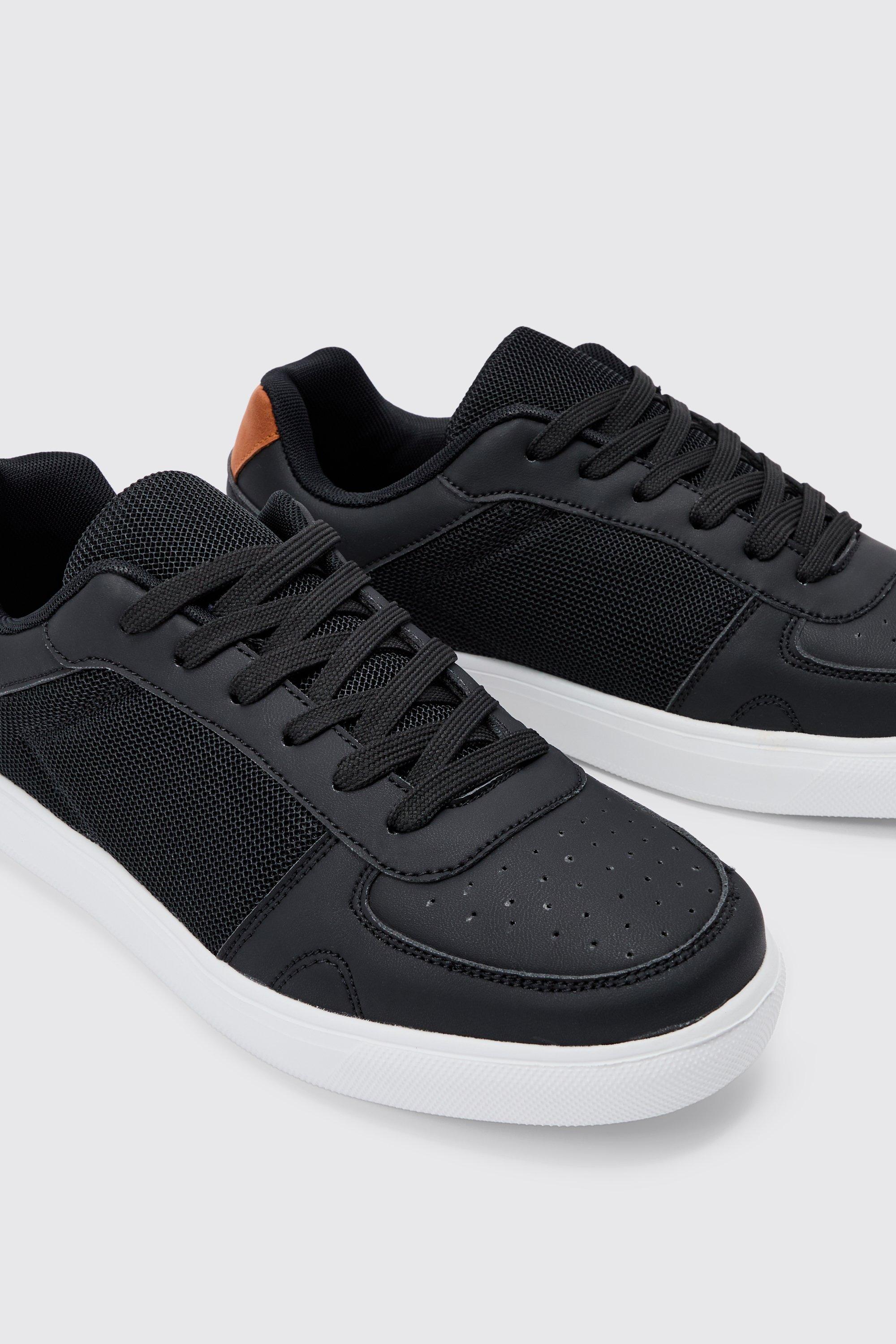 Scarpe da ginnastica in pelle sintetica con pannelli