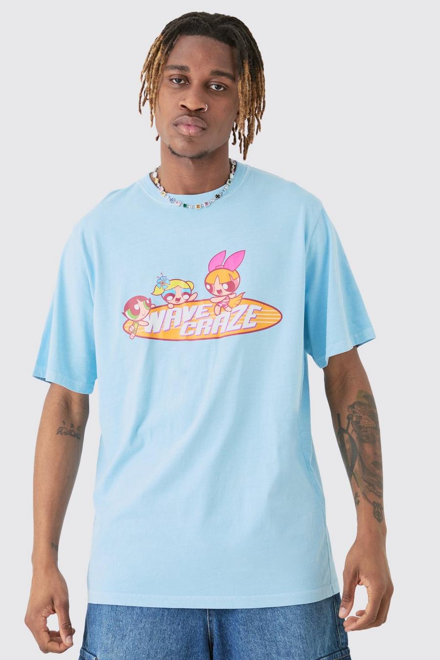 Tall Powerpuff Licence Printed T-shirt In Blue image number 1