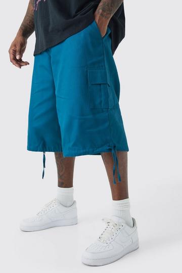 Plus Fixed Waistband Twill Cargo Jort navy