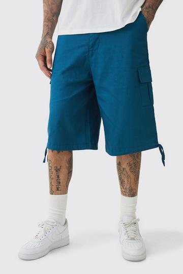 Tall Fixed Waistband Twill Cargo Jort navy