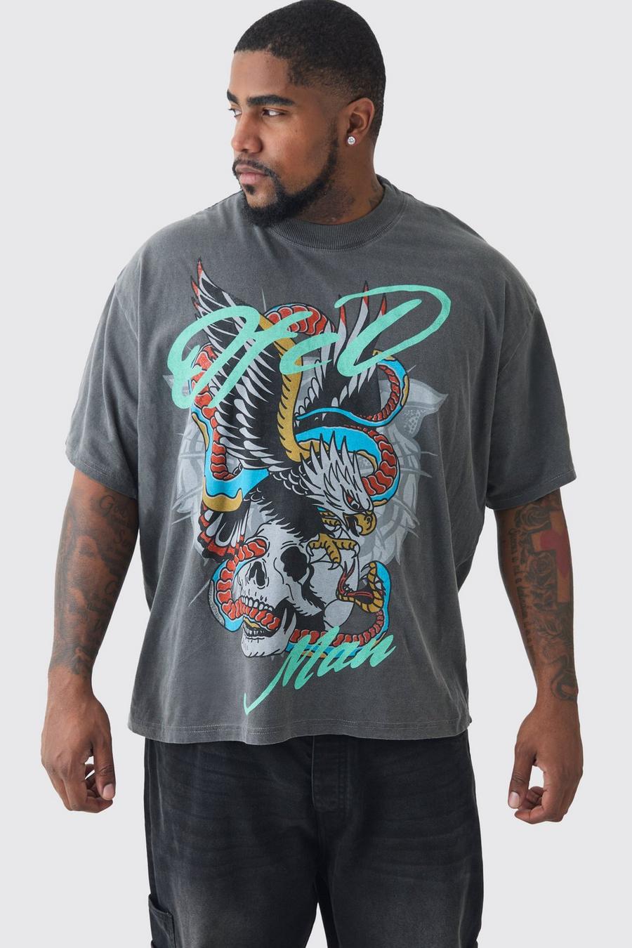 Plus Doodle Snake Ofcl Printed T-shirt In Grey