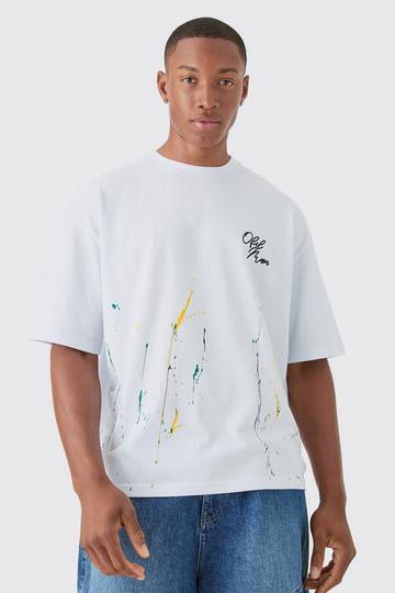 Oversized Boxy Paint Splatter T-shirt white