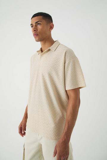 Oversized Revere Texture Polo stone