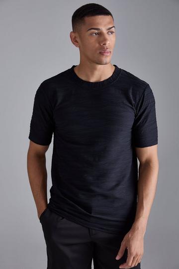 Slim Textured T-shirt black