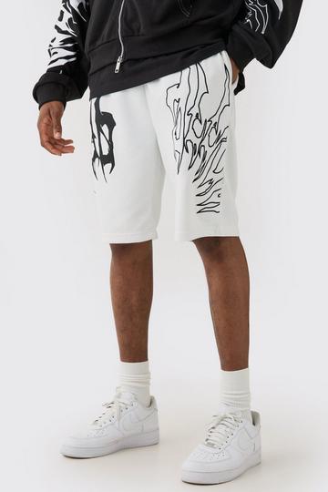 Tall Baggy Geborduurde Shorts white