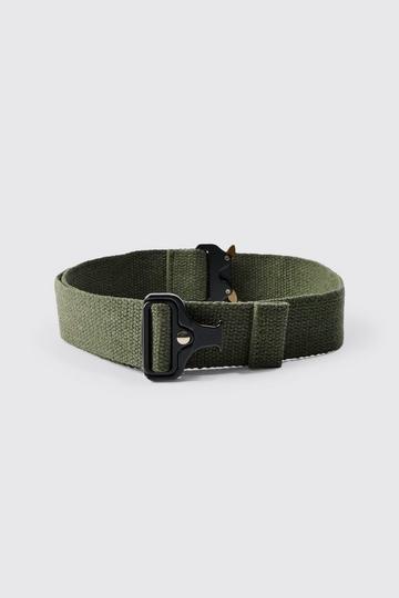 Buckle Detail Belt In Khaki khaki