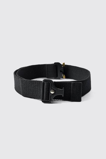 Black Buckle Detail Belt In Black