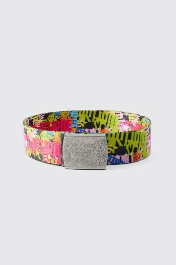 Graffiti Print Belt