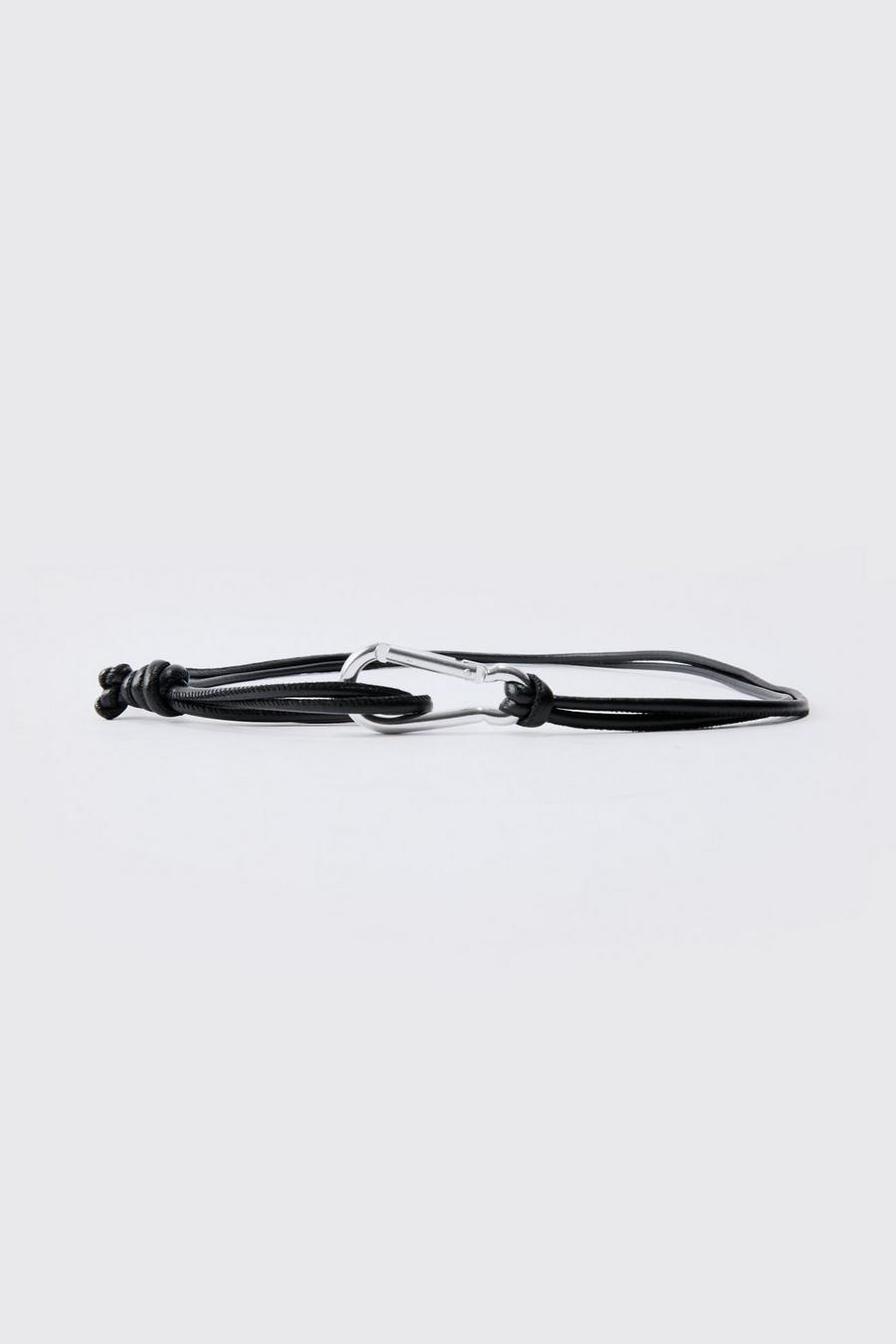 Black Carabiner Rope Belt