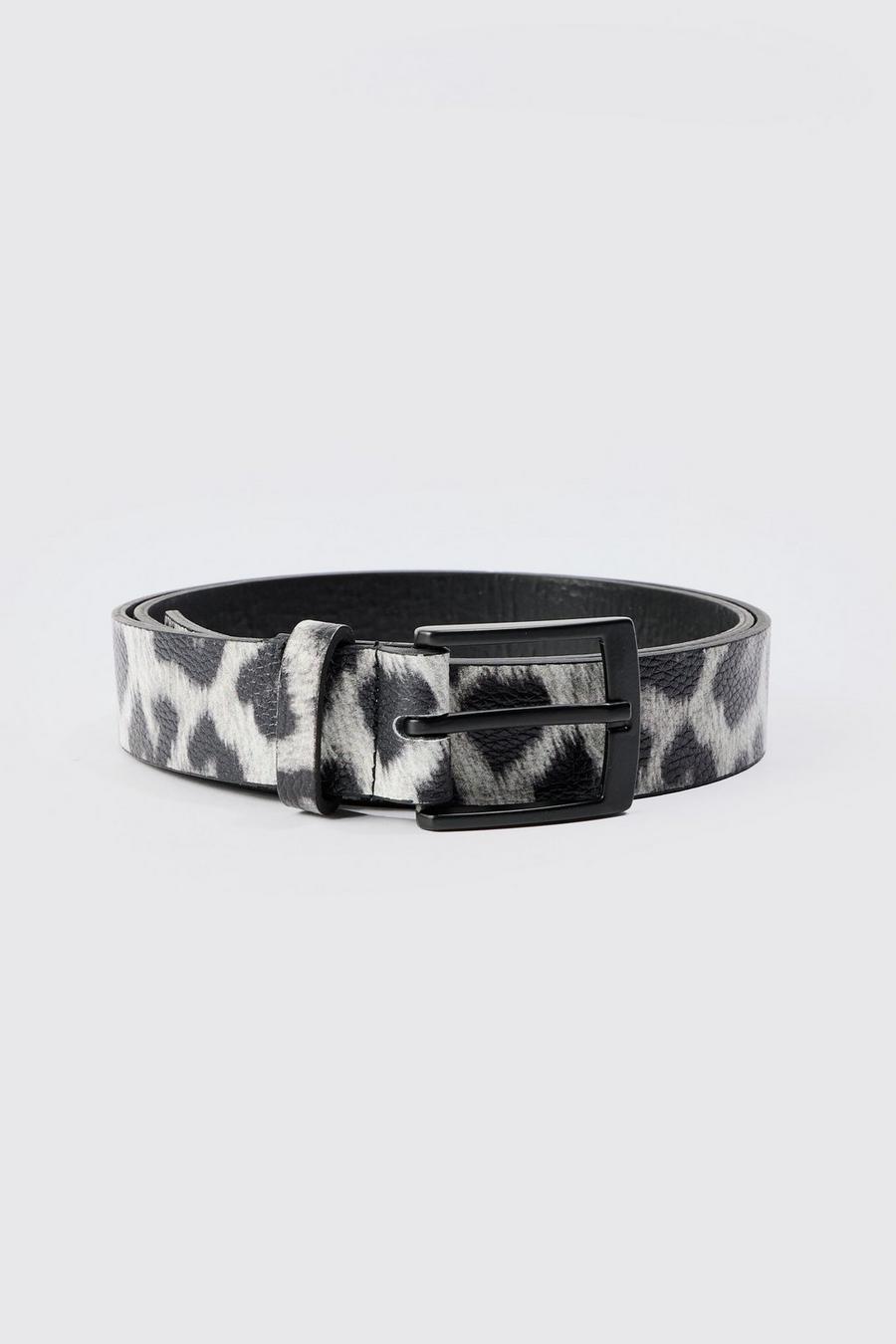 Leopard Print Belt In Grey image number 1