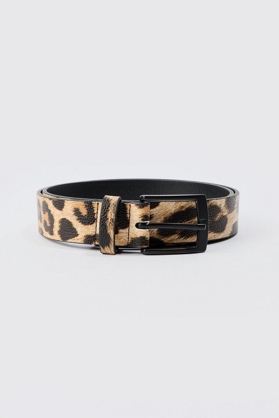 Leopard Print Belt In Brown