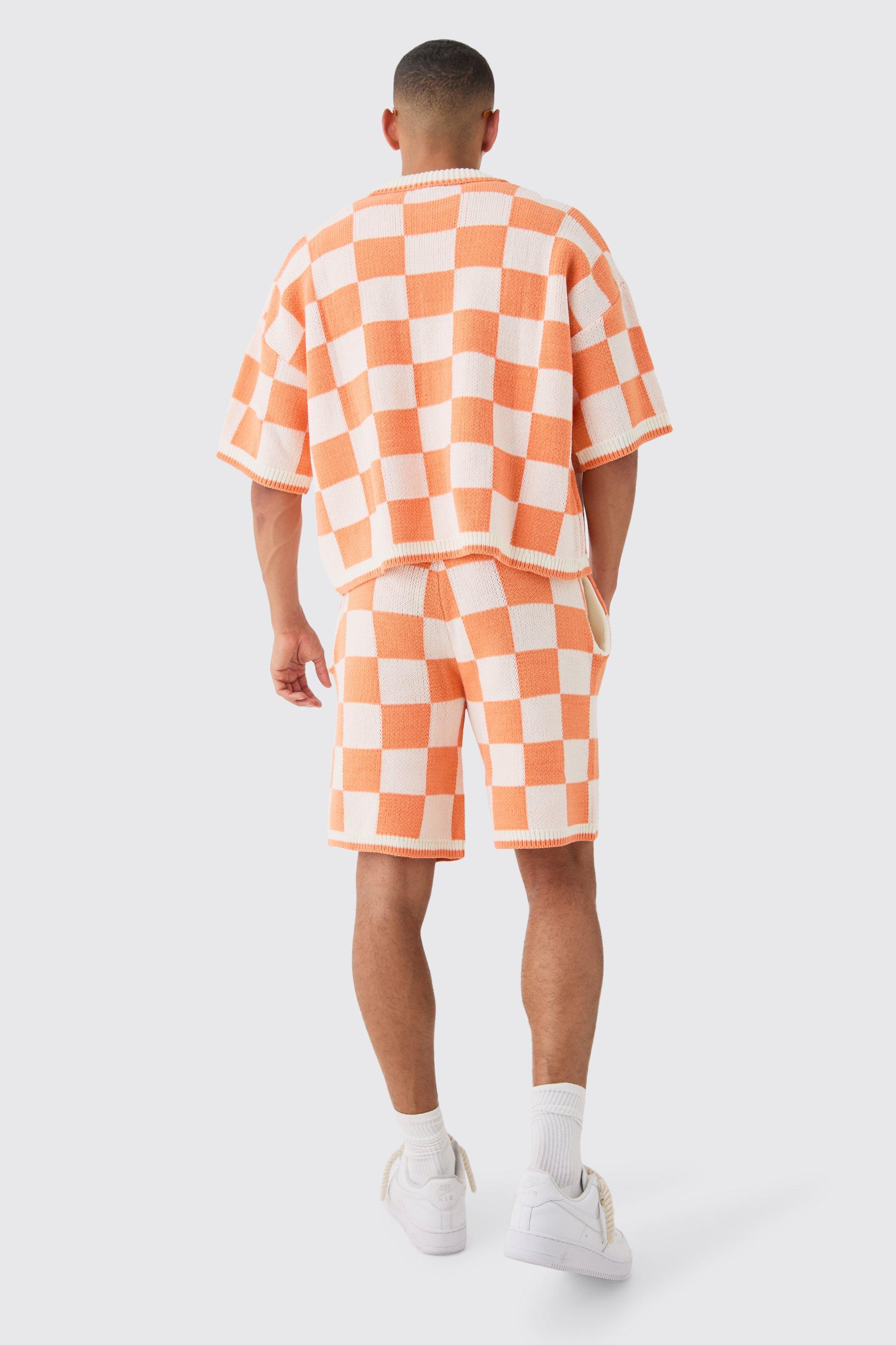 【boohoo】Relaxed Mid Length Check Knitted Short（送料込み） Relaxed Mid Length Check Knitted Short | boohoo NO