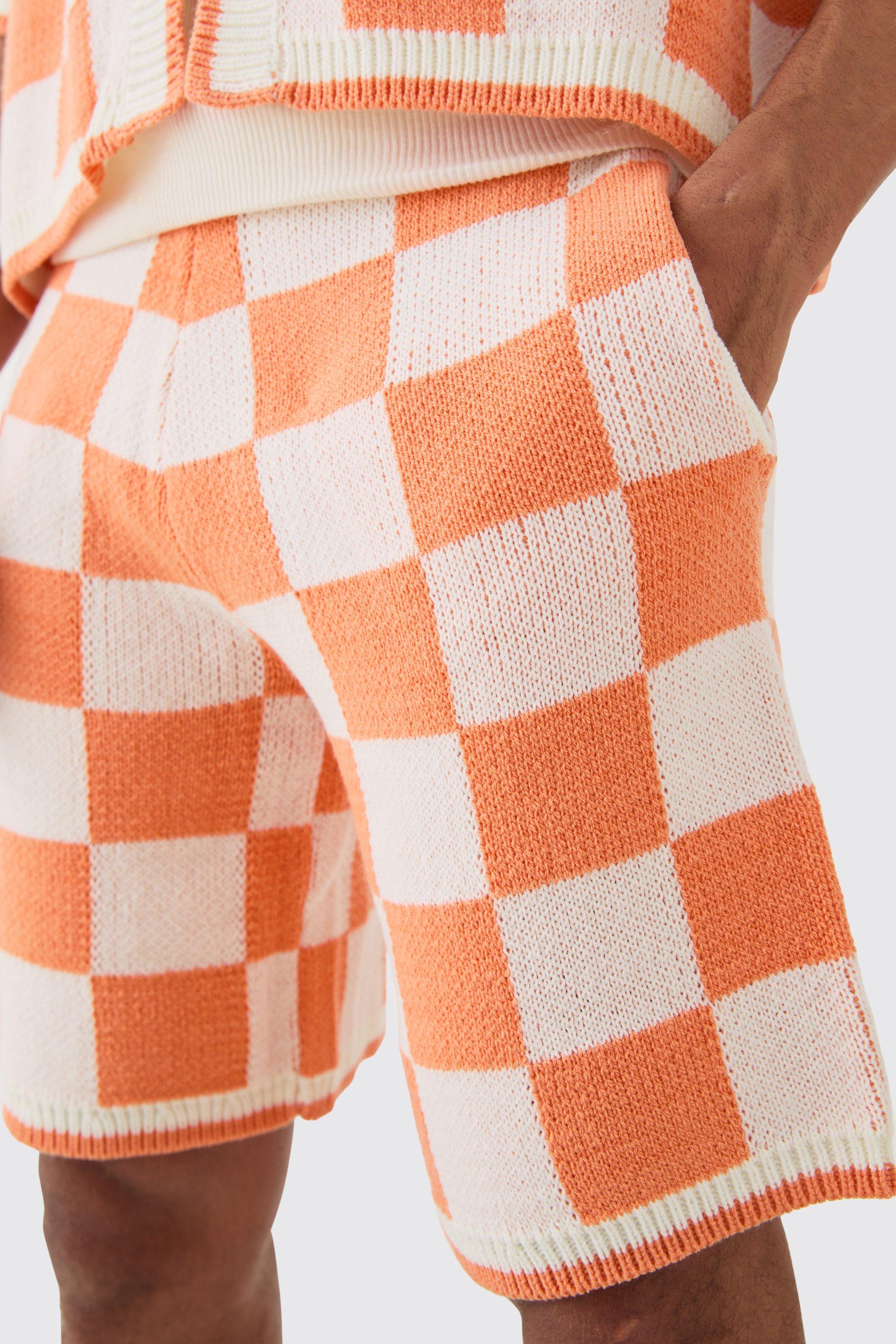 【boohoo】Relaxed Mid Length Check Knitted Short（送料込み） Relaxed Mid Length Check Knitted Short | boohoo NO