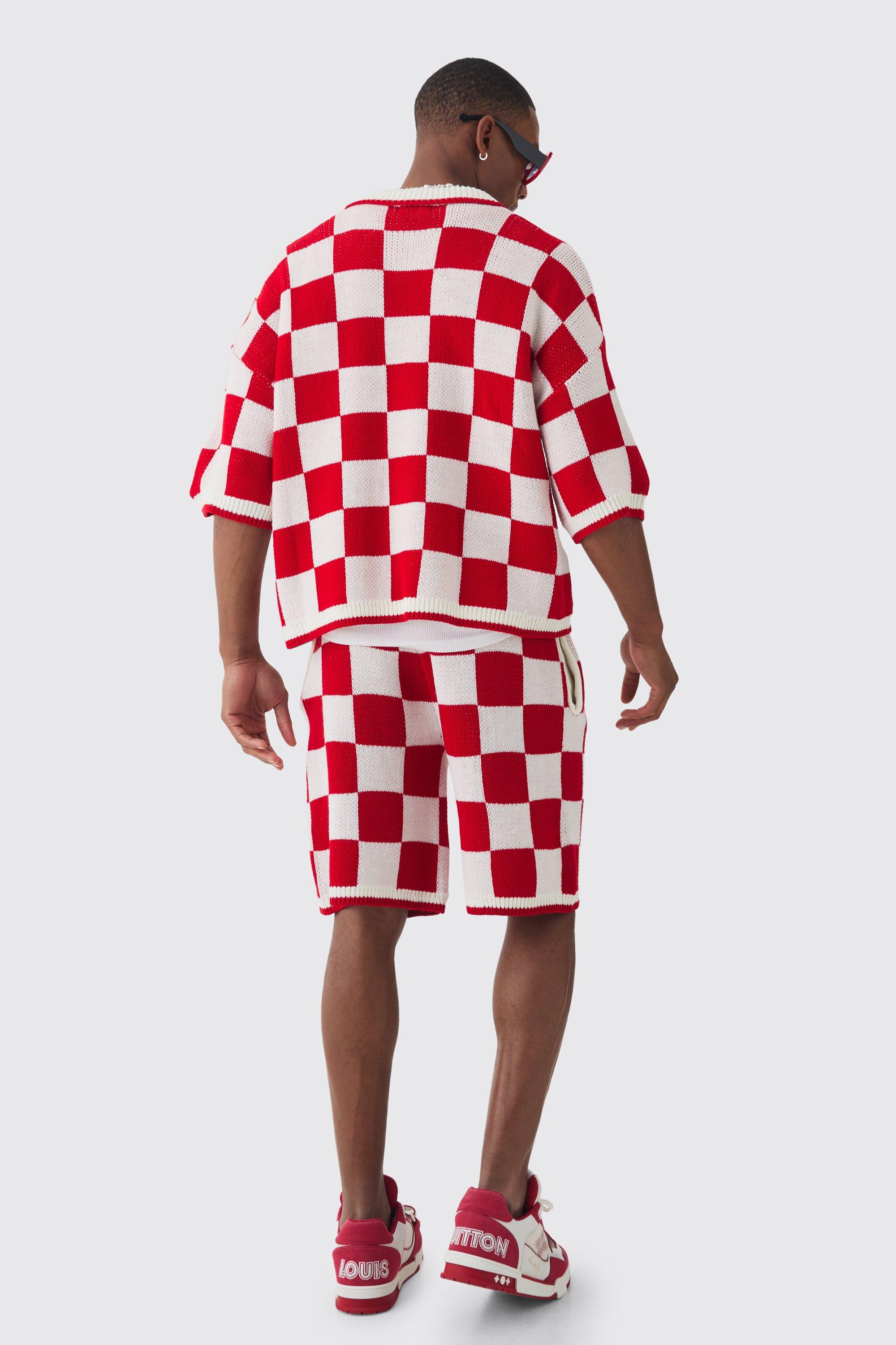【boohoo】Relaxed Mid Length Check Knitted Short（送料込み） Relaxed Mid Length Check Knitted Short | boohoo NO