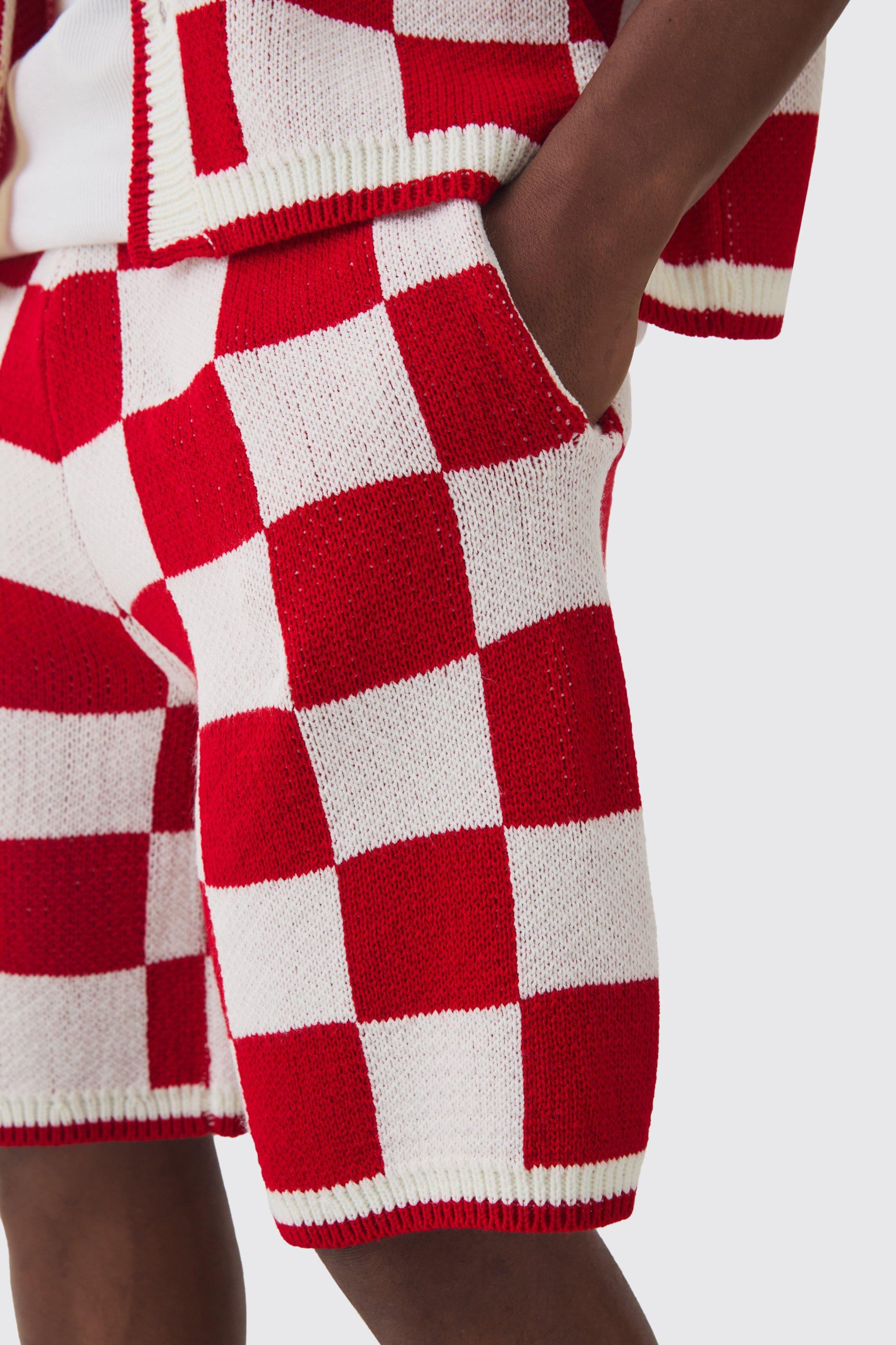 【boohoo】Relaxed Mid Length Check Knitted Short（送料込み） Relaxed Mid Length Check Knitted Short | boohoo NO