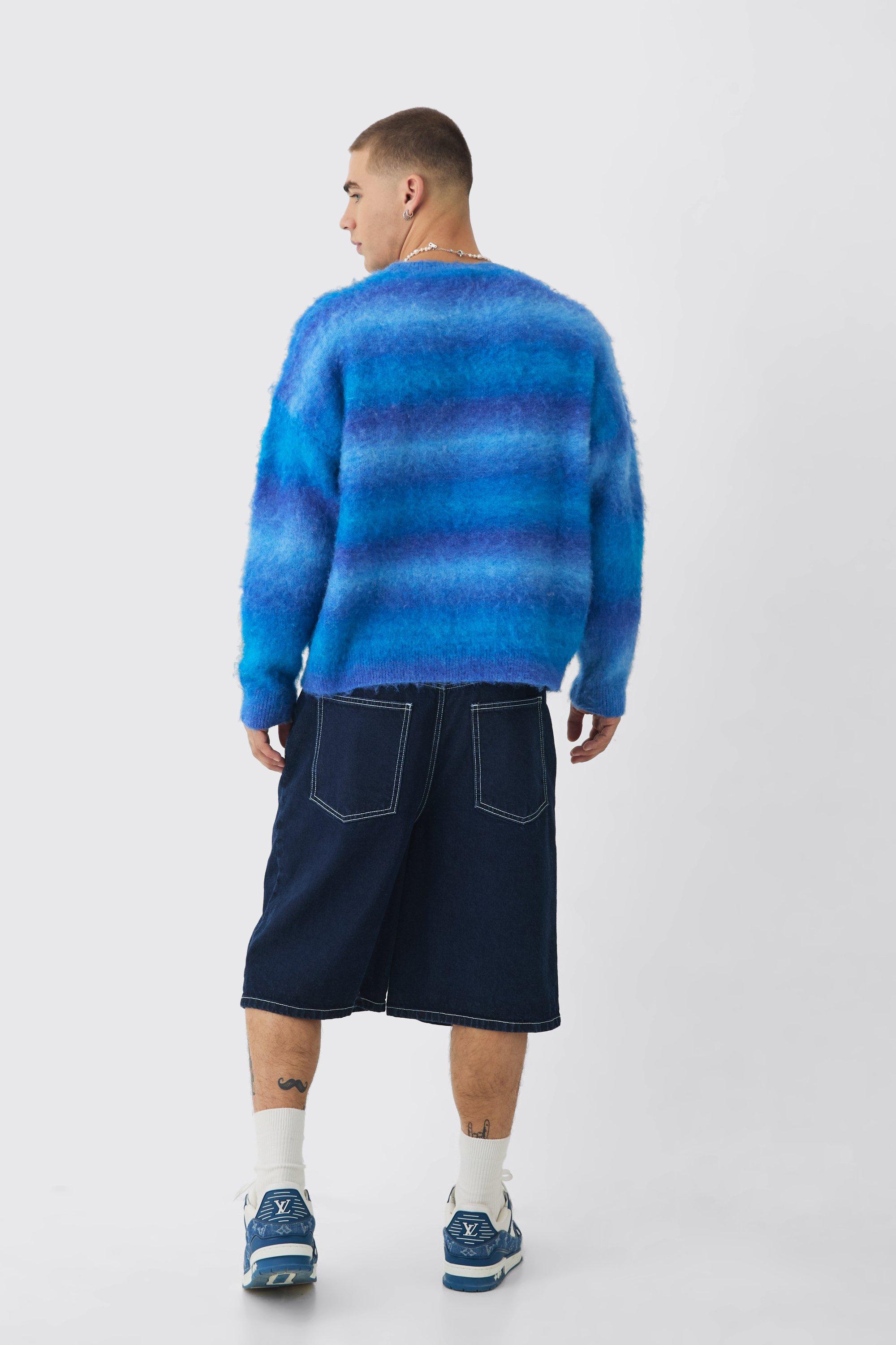 Oversized Boxy Brushed Ombre Knitted Jumper