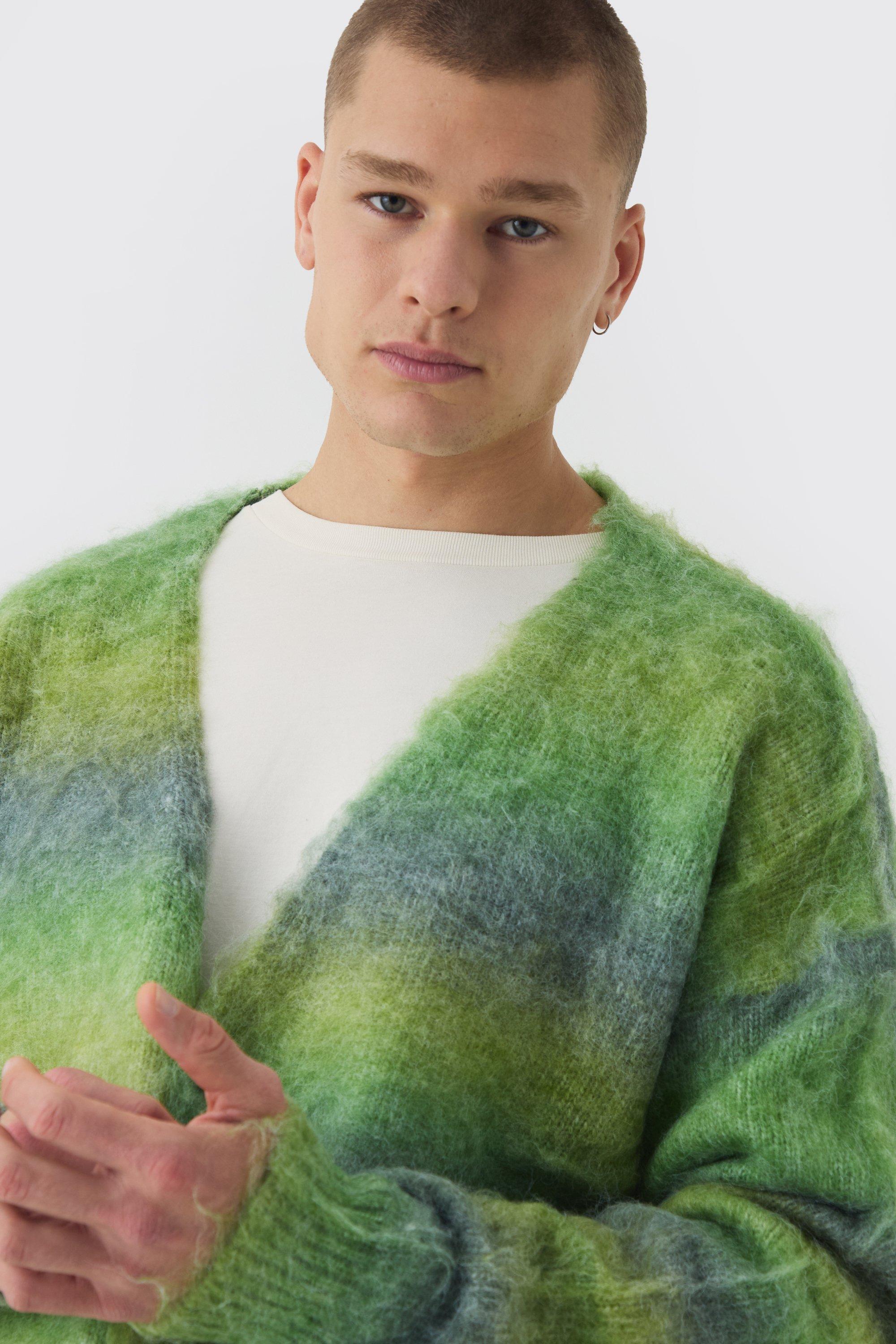 Striped knitted cardigan clearance