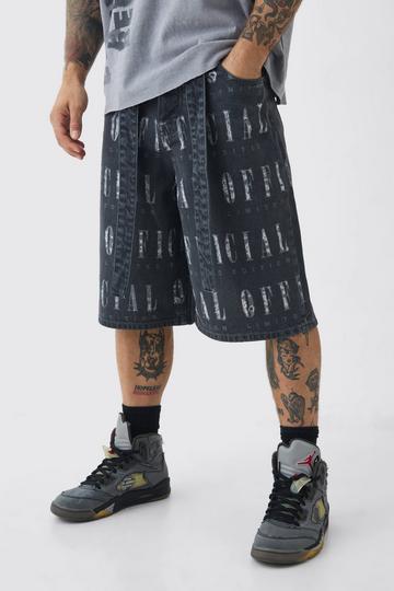 Regular Rigid Official Distressed Denim Jorts In Mid Grey mid grey