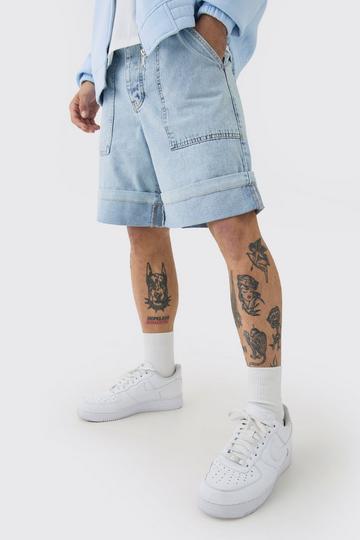 Onbewerkte Regular Fit Denim Jas Met Omgeslagen Pijpen In Ice Blue ice blue