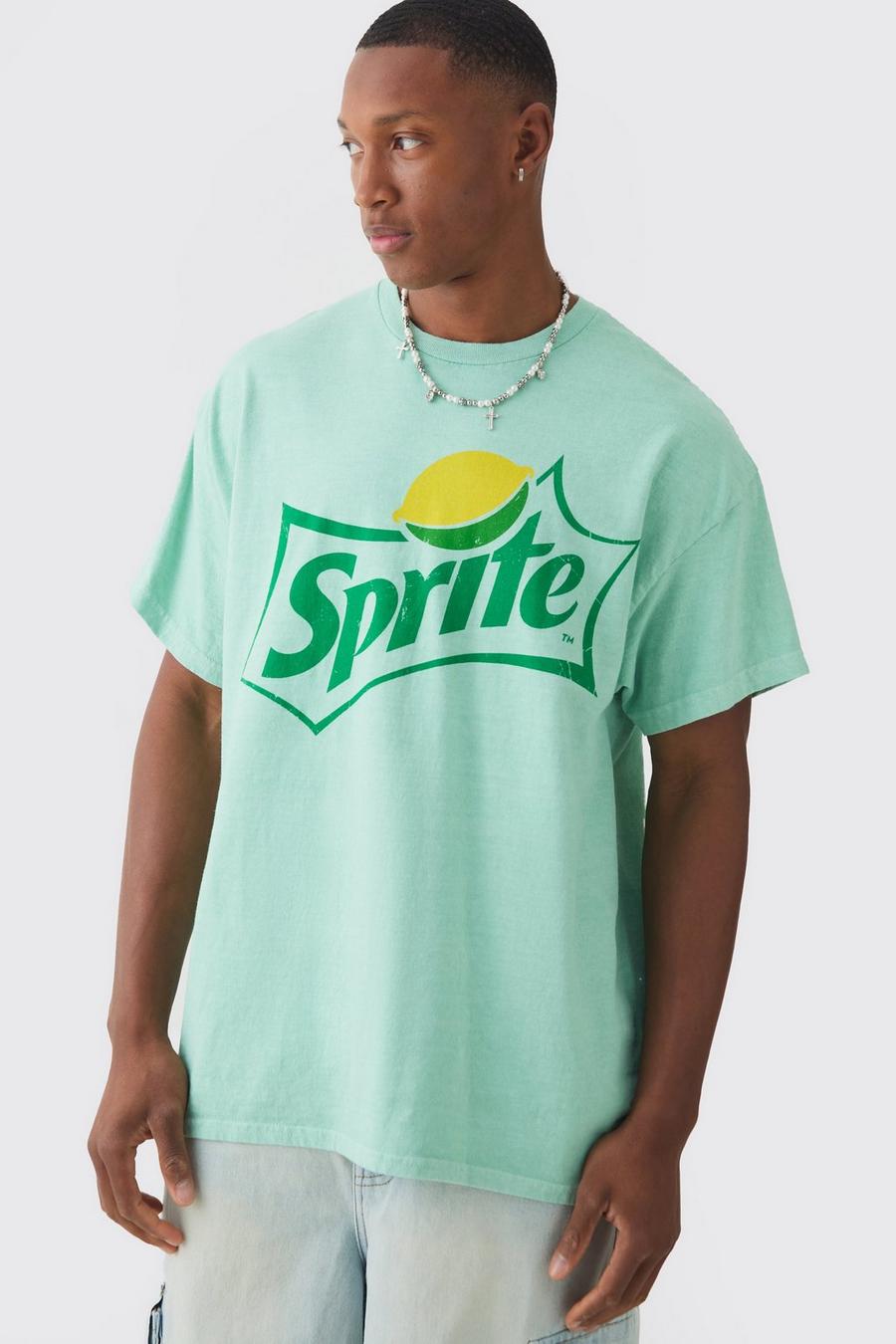 Green Oversized Sprite Wash License T-shirt image number 1