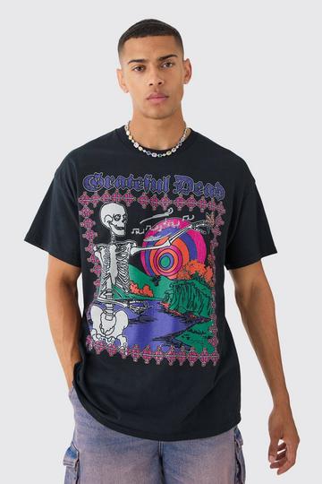 Oversized Greatful Dead Band License T-shirt black