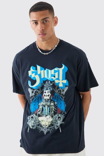 Oversized Ghost Band License T-shirt black