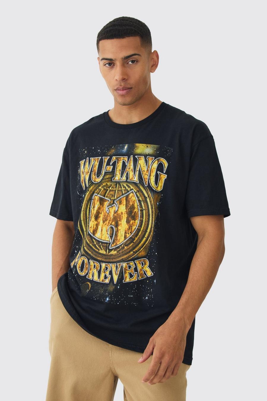 Black Oversized Wu Tang Band License T-shirt image number 1