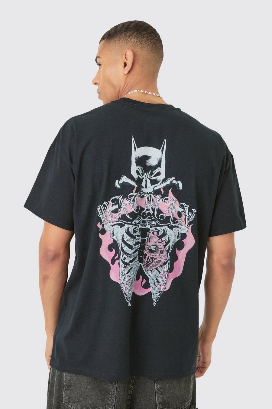 Black Oversized Batman Gothic Skeleton License T-shirt