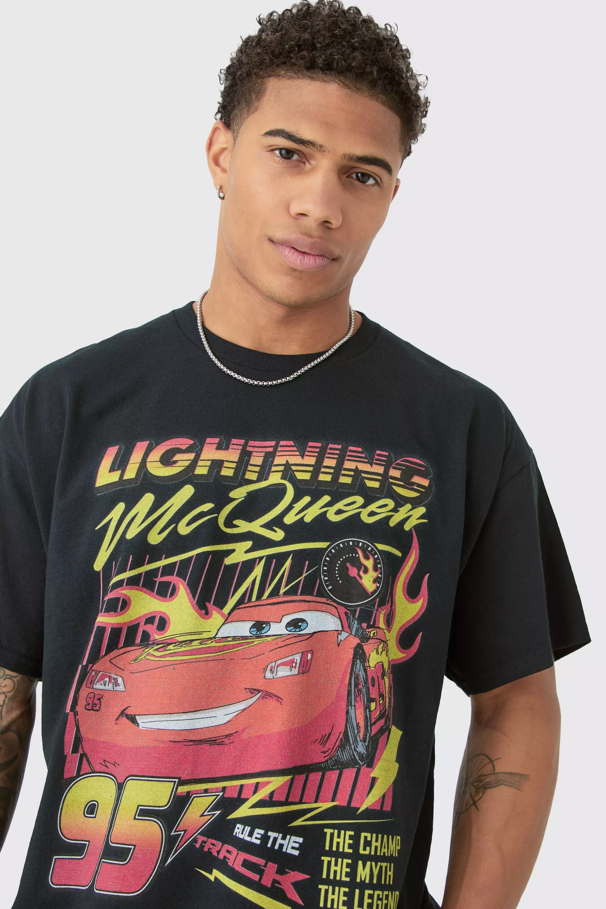 Oversized Pixar Cars Lightning License T shirt