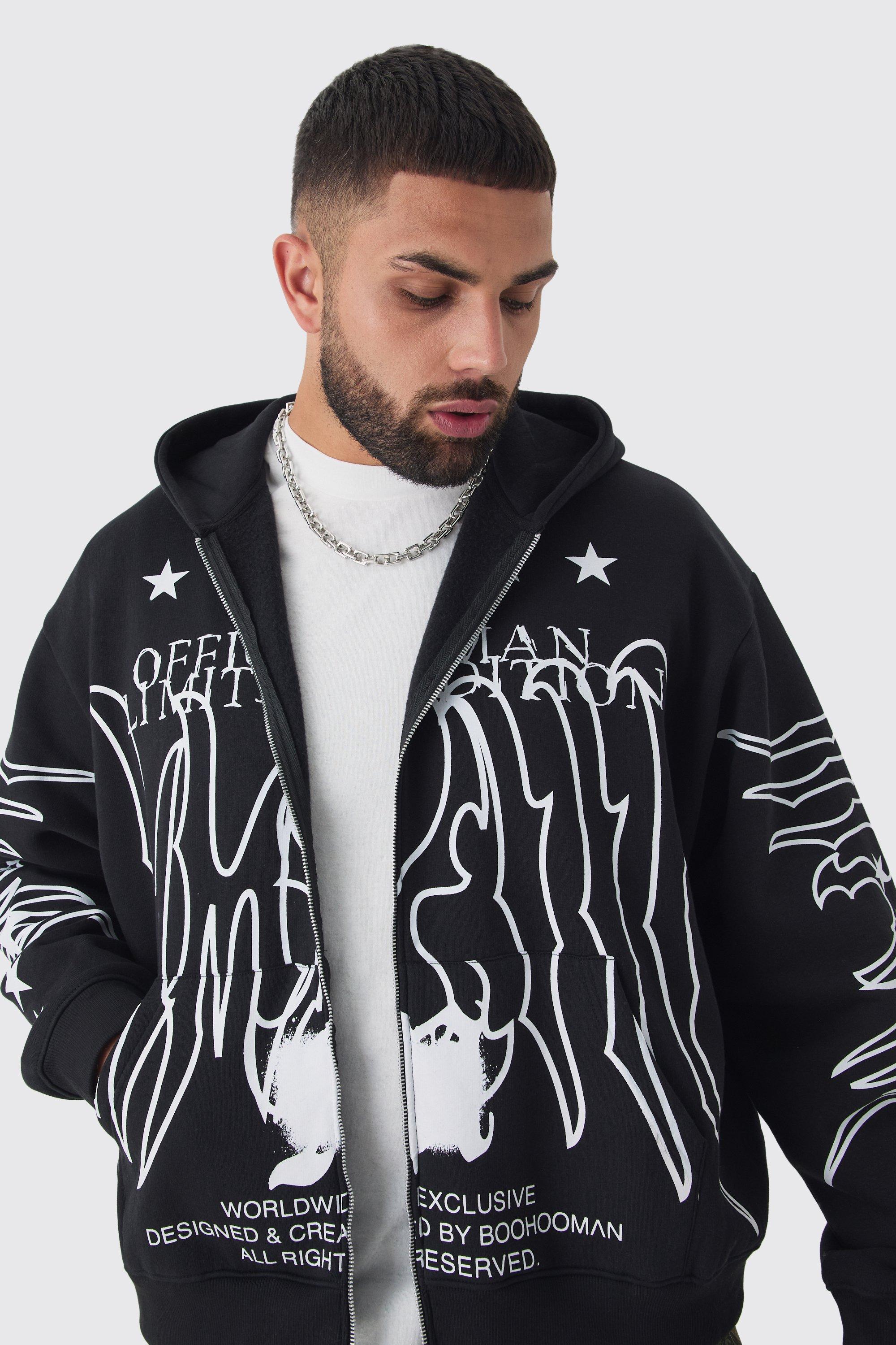 Plus Oversized Official Man Print Hoodie boohoo NZ