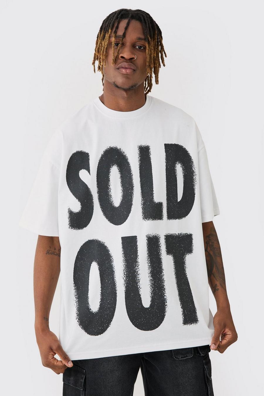White Tall Oversized Sold Out Print T-shirt