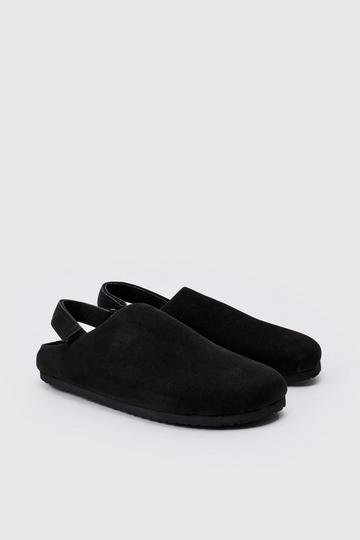 Faux Suede Sling Back Mule In Black black