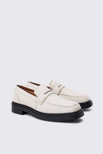 Padded Pu Loafer In Ecru ecru