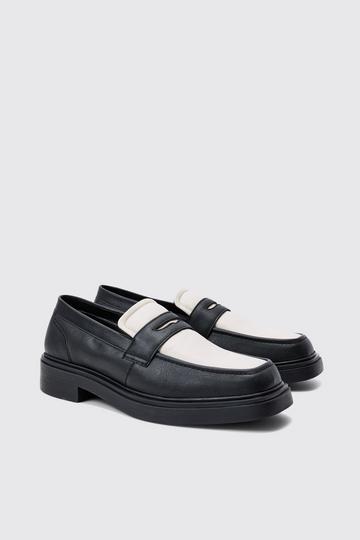 Padded Pu Loafer In Black black