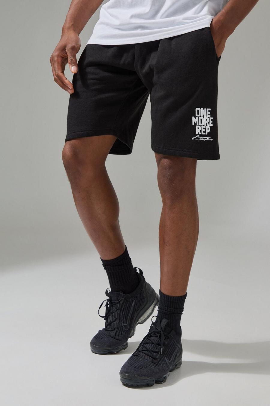 Black Man Active Loose Fit One More Rep Shorts image number 1