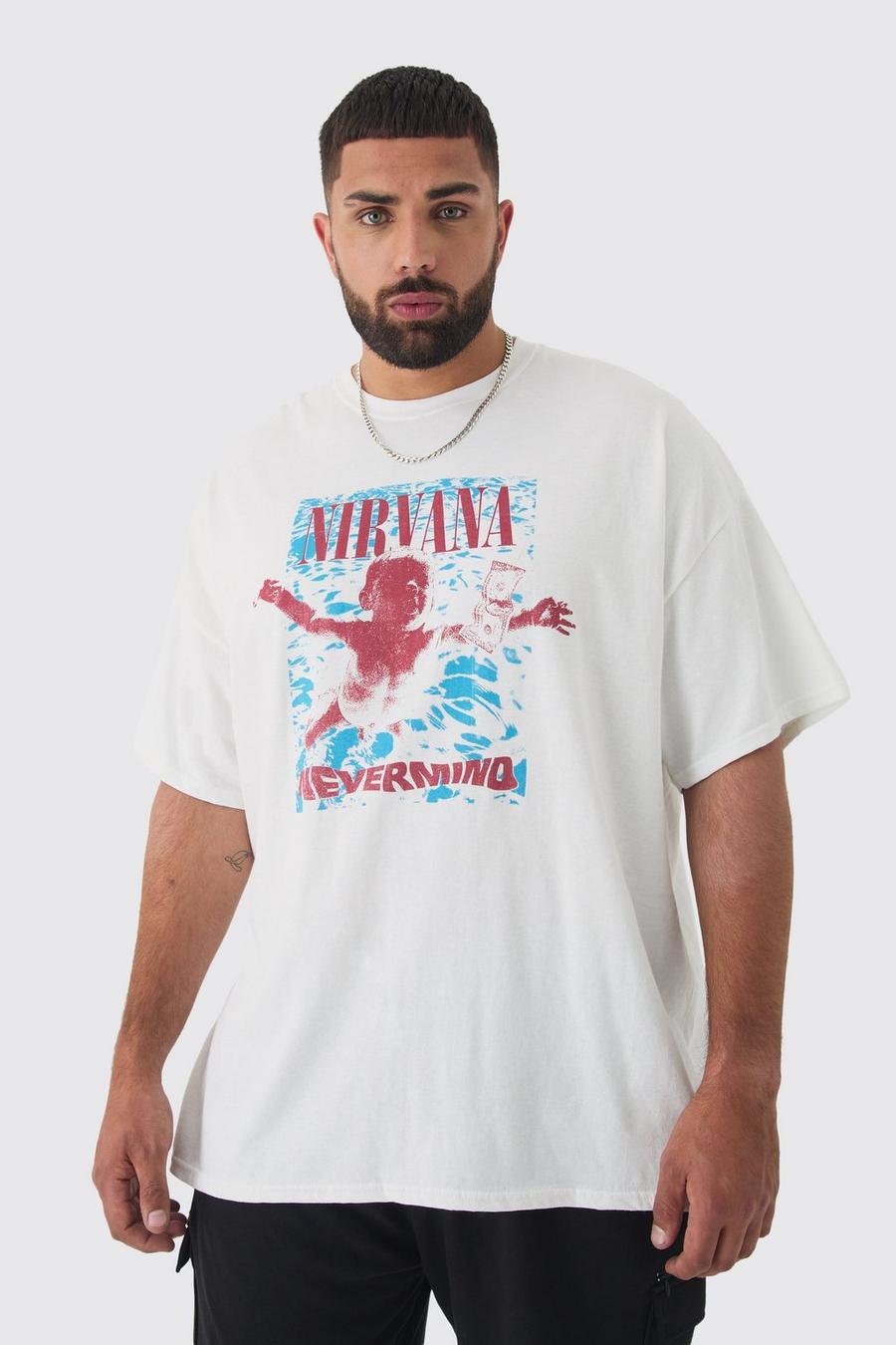 White Plus Nirvana Nevermind License T-shirt image number 1