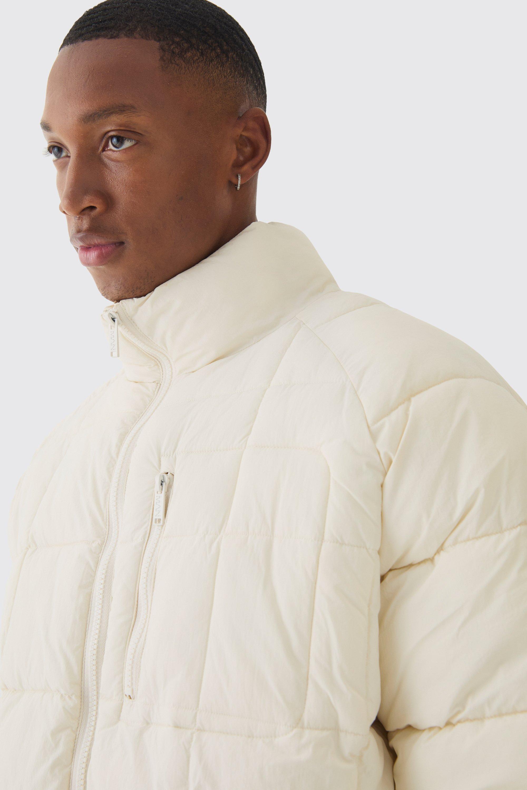 Quilted funnel neck jacket store