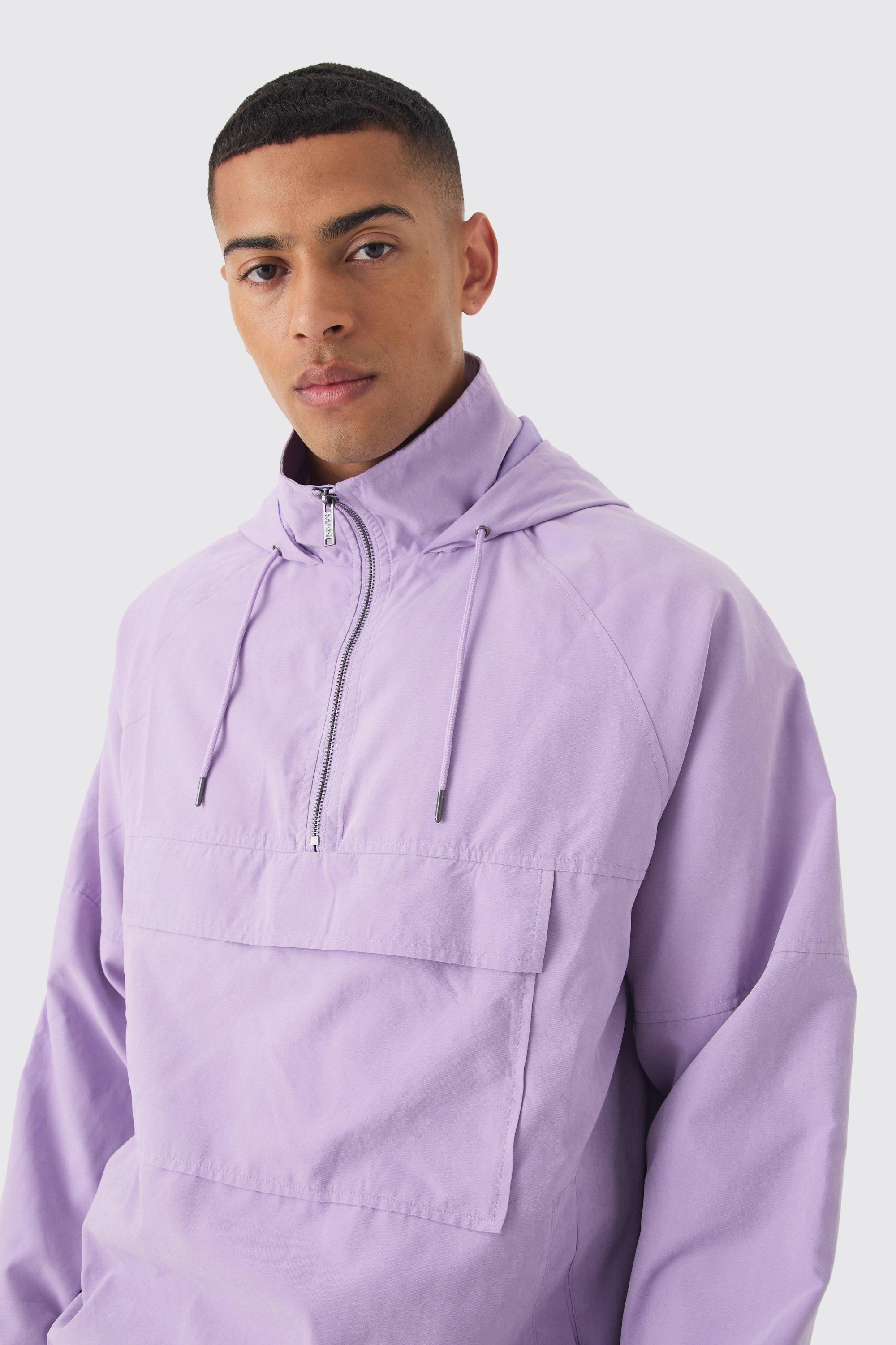 Peached Hooded Windbreaker In Lilac