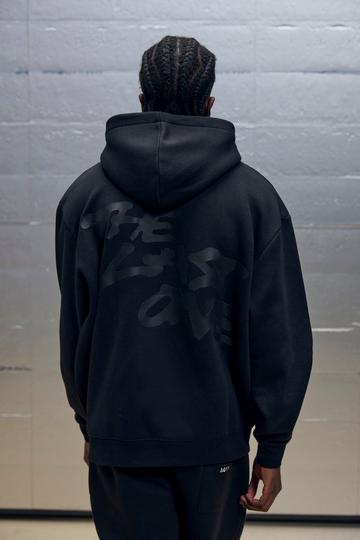 Black Oversized Boxy Clear Printed The Last One Graphic Hoodie