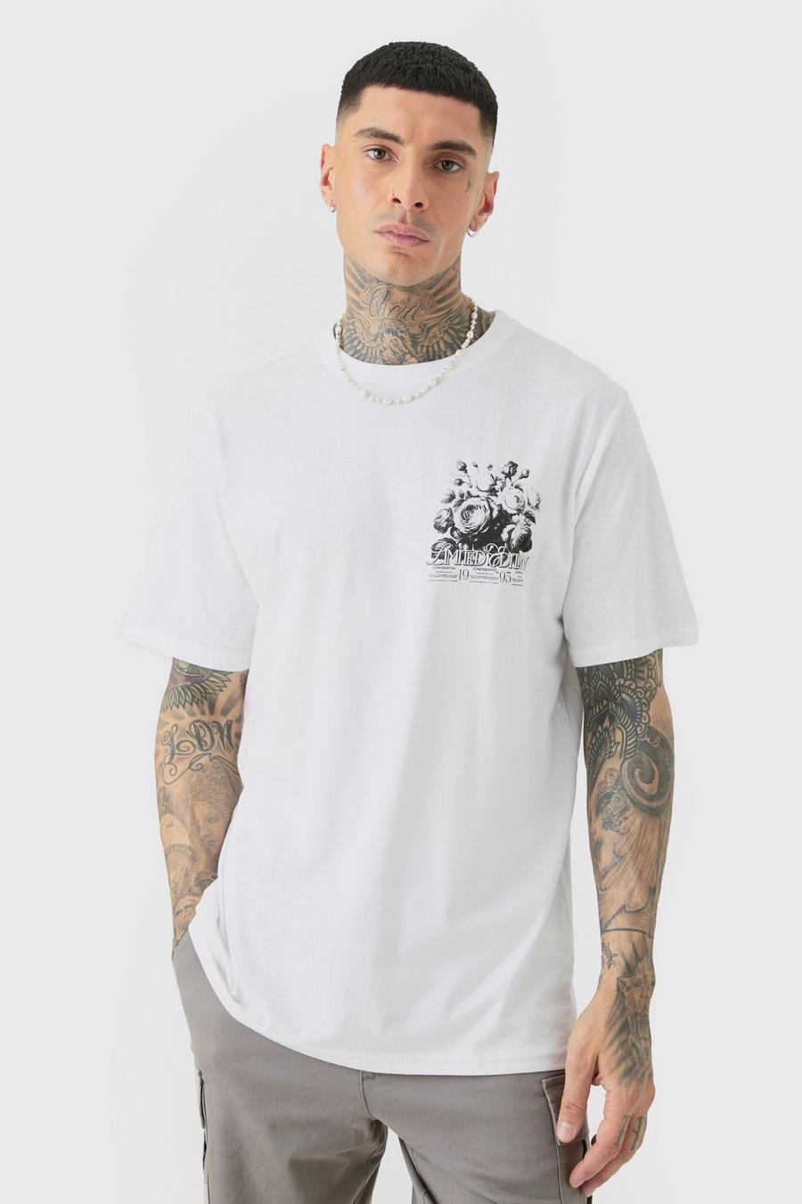 White Tall Limited Edition Floral Print T-shirt image number 1