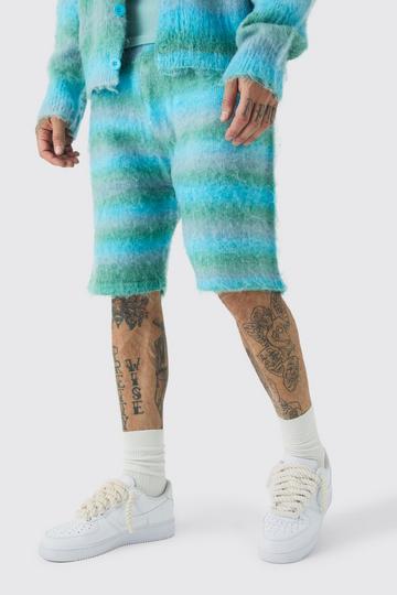 Tall Relaxed Fit Knitted Brushed Shorts blue