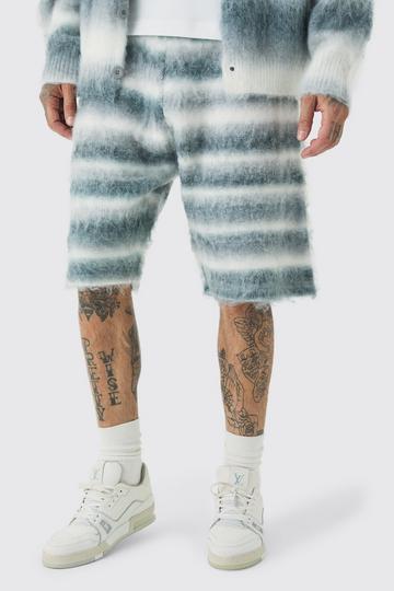 Tall Gebreide Geborstelde Baggy Shorts grey