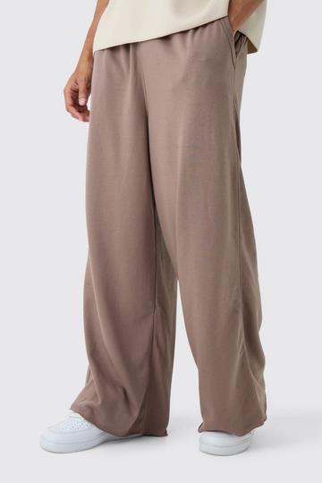 Extreme Wide Leg Raw Edge Loopback Sweatpant mocha