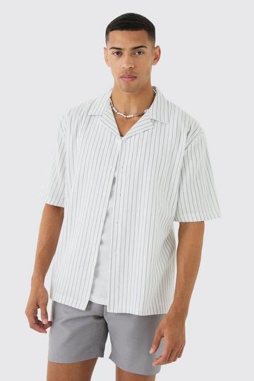 Oversized Revere Stripe Shirt white