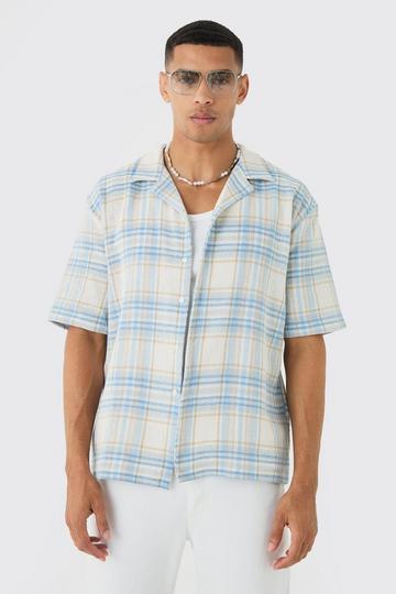 Oversized Revere Flannel Shirt blue