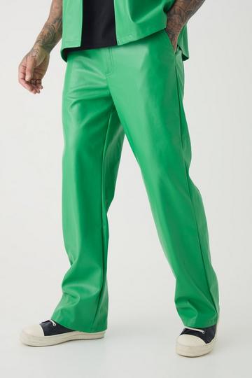 Tall PU Relaxed Fit Trousers green