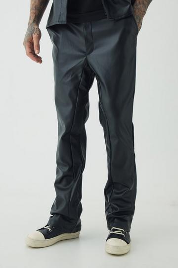 Tall PU Slim Fit Flared Trousers black